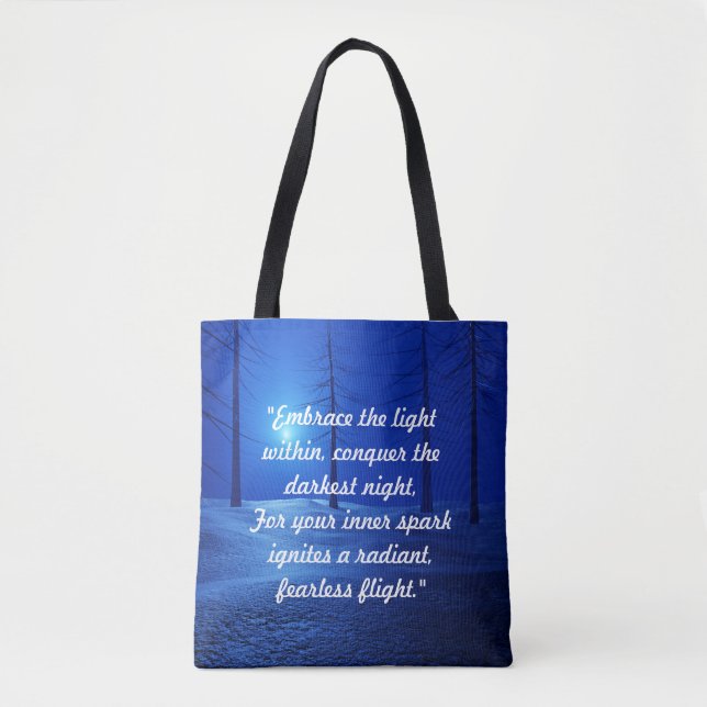 Bolso De Tela Paisaje estético forestal Motivación azul oscuro (Anverso)