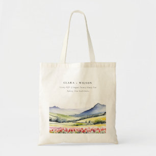 Bolso De Tela Paisaje Floral Minimalista de Primavera en el Camp