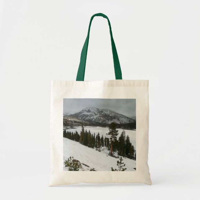 Bolso De Tela Paisaje invernal Snowy Ellery Lake California (Frente)