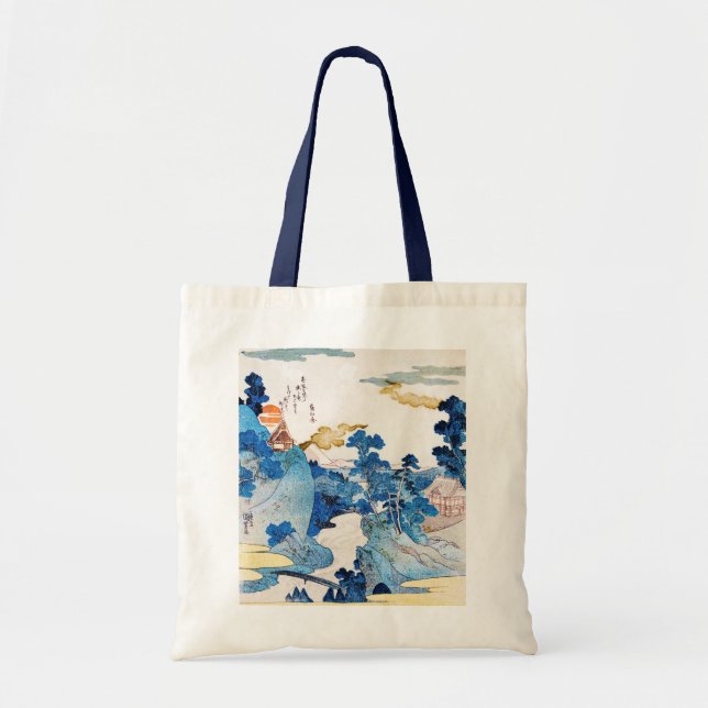 Bolso De Tela Paisaje japonés Sunrise, Kuniyoshi, Ukiyo-e (Frente)