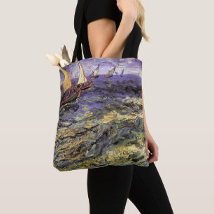 Bolso De Tela Paisaje marino en Saintes Maries por Vincent van G