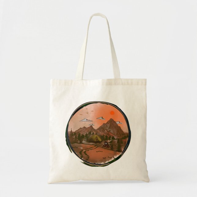 Bolso De Tela Paisaje natural de Camping Adventure (Frente)