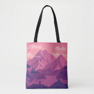 Bolso De Tela Paisaje natural púrpura