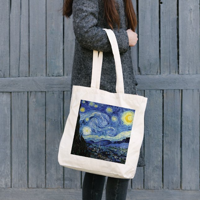 Bolso De Tela Paisaje nocturno estrellado Vincent van Gogh (Subido por el creador)