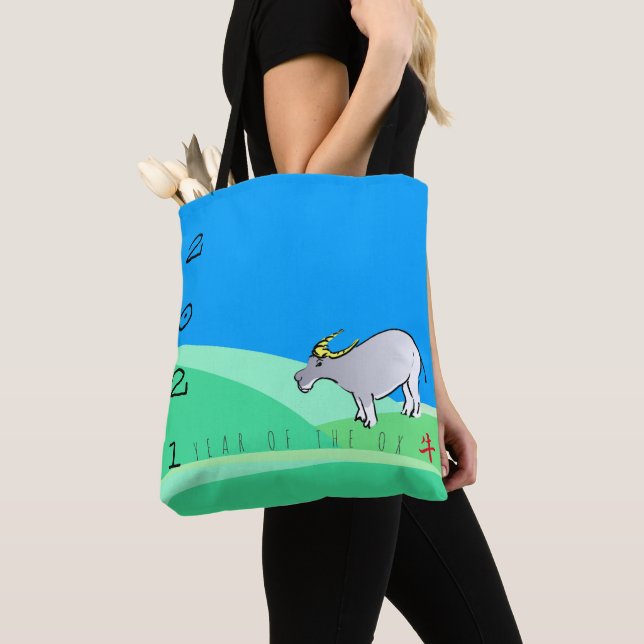 Bolso De Tela Paisaje personalizado Ox Chino Año Nuevo 2021 AoTB (Detalle)