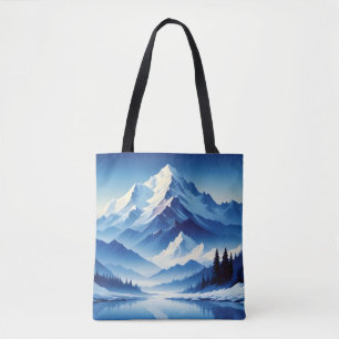 Bolso De Tela Paisaje pintoresco naturaleza invernal fondo arte
