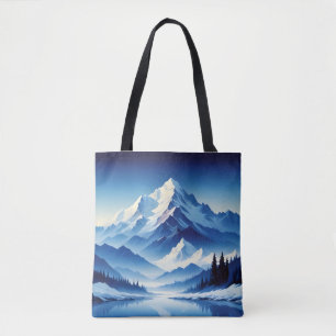 Bolso De Tela Paisaje pintoresco naturaleza invernal fondo arte