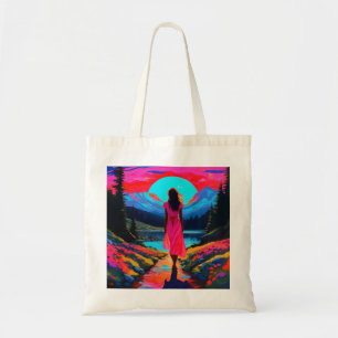 Bolso De Tela Paisaje Psicodélico Escocés