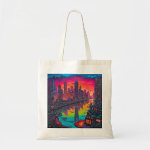 Bolso De Tela Paisaje Psicodélico Oscuro