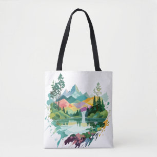 Bolso De Tela Paisaje Sereno Tranquilo Montañas Naturales Tranqu