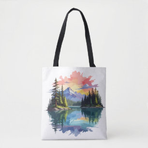 Bolso De Tela Paisaje Sereno Tranquilo Naturaleza Tranquila Arte