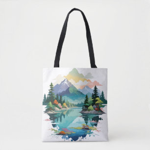 Bolso De Tela Paisaje Sereno Tranquilo Naturaleza Tranquila Arte