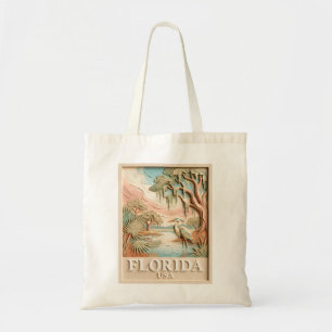 Bolso De Tela Paisaje Textura de Aves de la Fauna de los Evergla