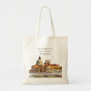 Bolso De Tela Paisaje urbano de Venecia Acuarela Cumpleaños Fin