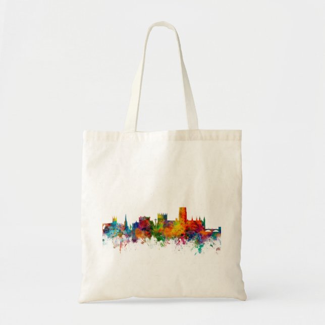 Bolso De Tela Paisaje urbano del horizonte de Durham Inglaterra (Frente)