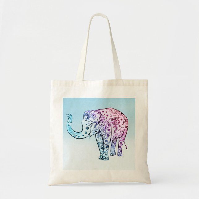 Bolso De Tela Paisley Colorful Elephant (Frente)