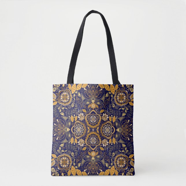 Bolso De Tela Paisley Elegance: Patrón de diseño textil (Anverso)