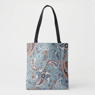 Bolso De Tela Paisley indio de moda: fondo sin costura.