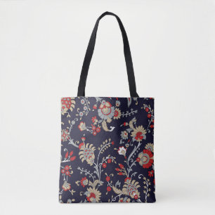 Bolso De Tela Paisley indio, fondo marino, tradicional.