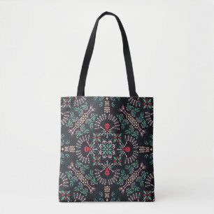 Bolso De Tela Paisley ornamento, cráneos y huesos Banda Imprimir