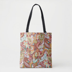 Bolso De Tela Paisley sin soldadura: elegante patrón de fondo.