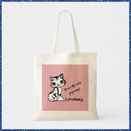 Bolso De Tela Pajamas de gato lindo y rosado