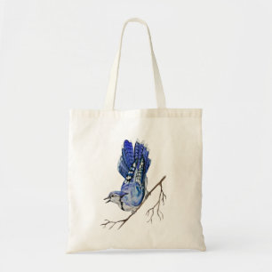 Bolso De Tela Pajarera azul acuarela