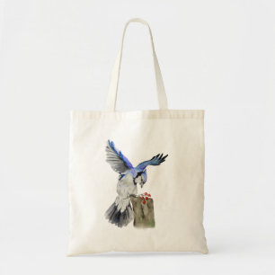 Bolso De Tela Pajarera azul acuarela