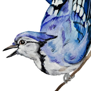 Bolso De Tela Pajarera azul acuarela