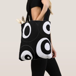 Bolso De Tela pajarillo rond et blanc
