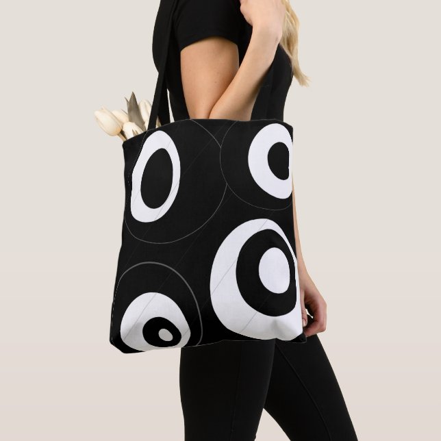 Bolso De Tela pajarillo rond et blanc (Detalle)