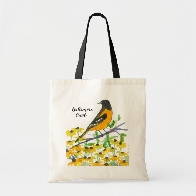 Bolso De Tela Pájaro acuático Baltimore Oriole (Frente)