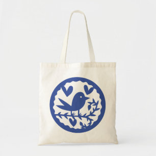Bolso De Tela Pájaro azul