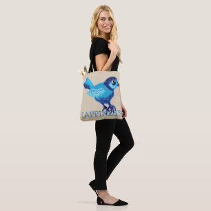 Bolso De Tela Pájaro azul de la felicidad punto de cruce