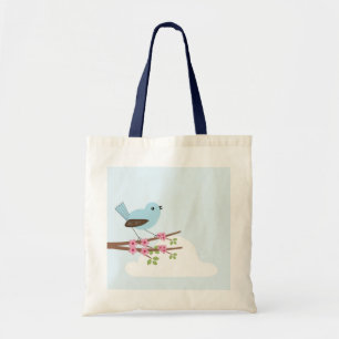 Bolso De Tela Pájaro azul en árbol florín