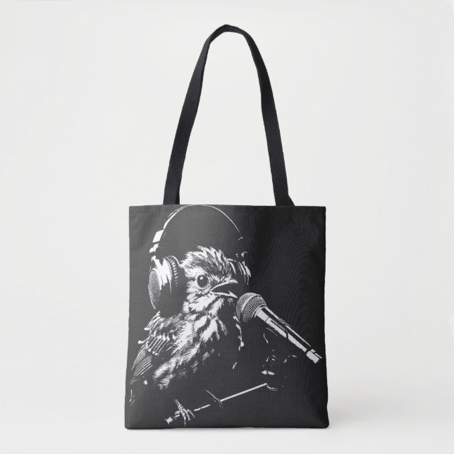 Bolso De Tela Pájaro Cantando (Anverso)
