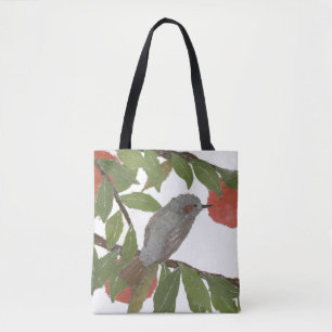 Bolso De Tela Pájaro, caqui, árbol, Bulbul, Oriental, japonés