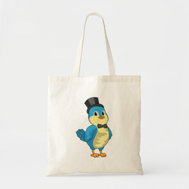 Bolso De Tela Pájaro como novio con cinta (Frente)