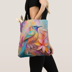 Bolso De Tela Pájaro de la Fantasía del Songbird Throet Violet
