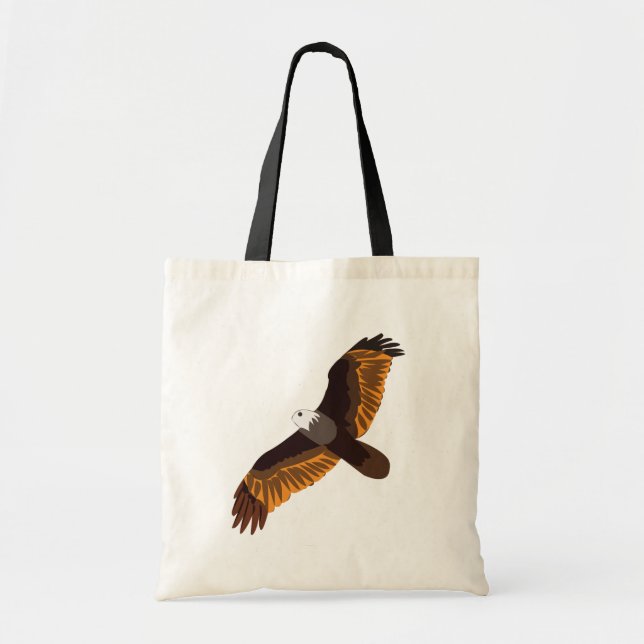 Bolso De Tela Pájaro del águila calva volando (Frente)