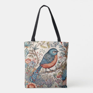 Bolso De Tela Pájaro, diseño de tela escandinavo vintage