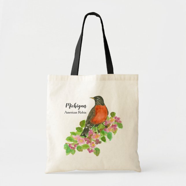 Bolso De Tela Pájaro estatal de Michigan (Frente)