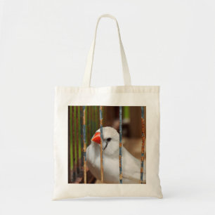 Bolso De Tela Pájaro finco de cebra blanca en jaula