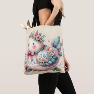 Bolso De Tela Pájaro folclórico con encanto Pastel Boho
