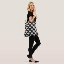 Bolso De Tela Pájaro geométrico tribal vintage | Boho negro y ma