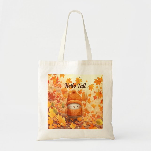 Bolso De Tela Pájaro lindo de otoño vestido para otoño (Frente)