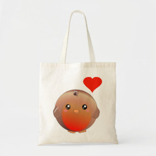 Bolso De Tela Pájaro lindo del petirrojo
