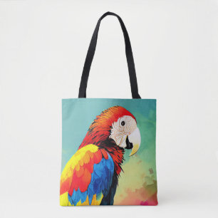 Bolso De Tela Pájaro Loro Naturaleza salvaje Color animal Pintur