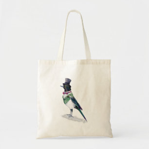 Bolso De Tela Pájaro magpie victoriano