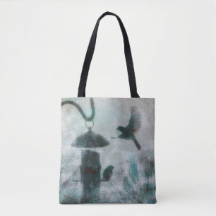 Bolso De Tela Pájaro misterioso volando al Tote alimentador